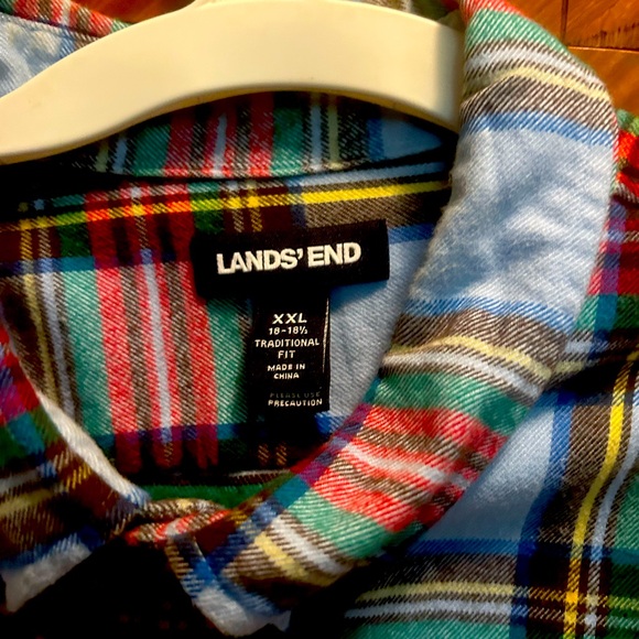 Lands end, flannel size XXL like new 18 to 18 1/2 traditional fit - Picture 2 of 3